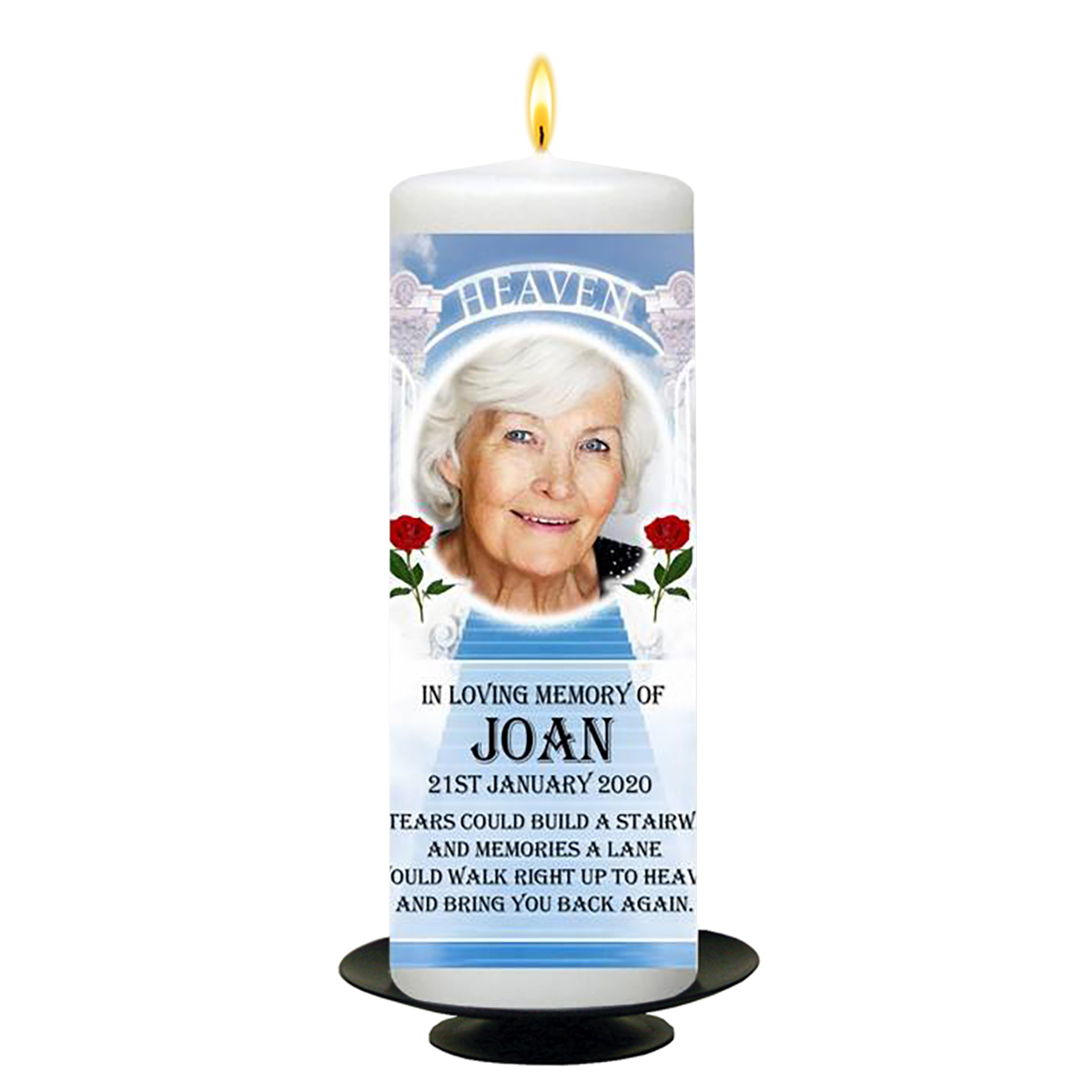 Customised Remembrance Candle - Stairway to Heaven with Photo